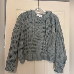 Oak & Meadow Women’s Lace Up Hooded Knit Sweater 🥑